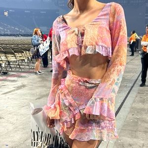 For Love & Lemons Mavis Crop Blouse